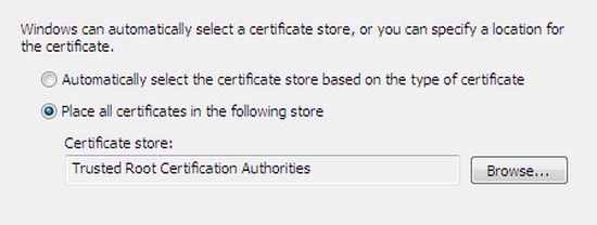 certificate in store